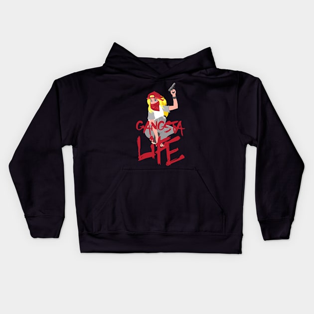 Gangsta Life Woman Design for Gangster Fans Kids Hoodie by c1337s